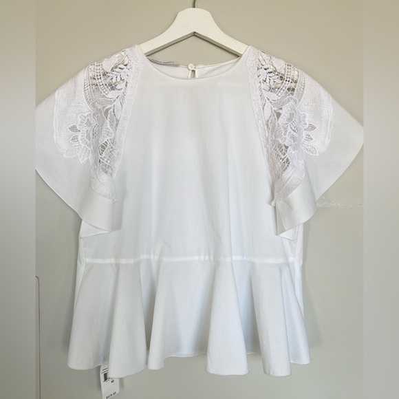 Alberta Ferretti white short sleeves top blouse. Size 4 - Picture 1 of 6